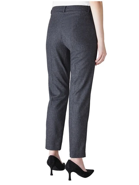 PANTALONI CHINO IN FLANELLA MISTO LANA DONNA GRIGIO SCURO