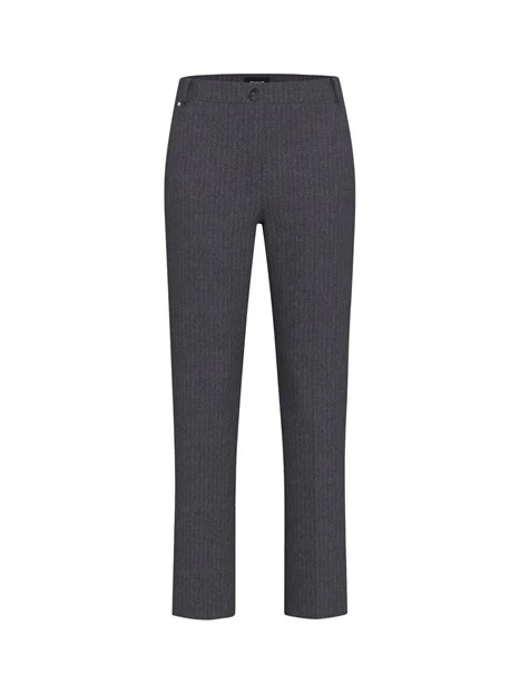 PANTALONI CHINO IN FLANELLA MISTO LANA DONNA GRIGIO SCURO