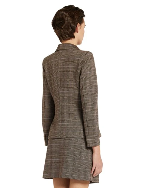 GIACCA BLAZER IN JACQUARD MISTO VISCOSA DONNA MARRONE