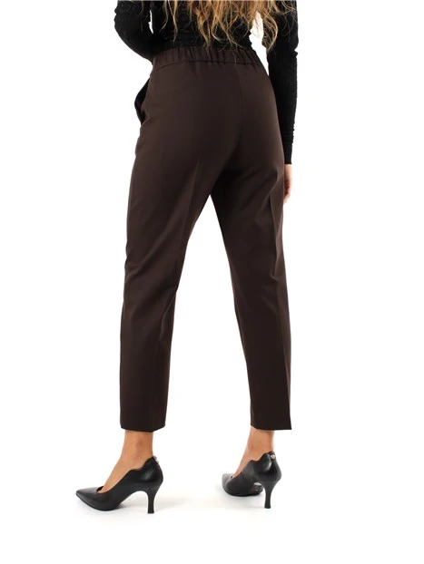 PANTALONI CHINO IN TWILL UNITO E FANTASIA DONNA MARRONE