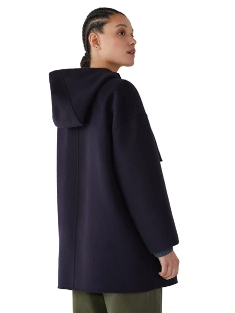 CAPPOTTO CORTO IN MISTO LANA DONNA BLU