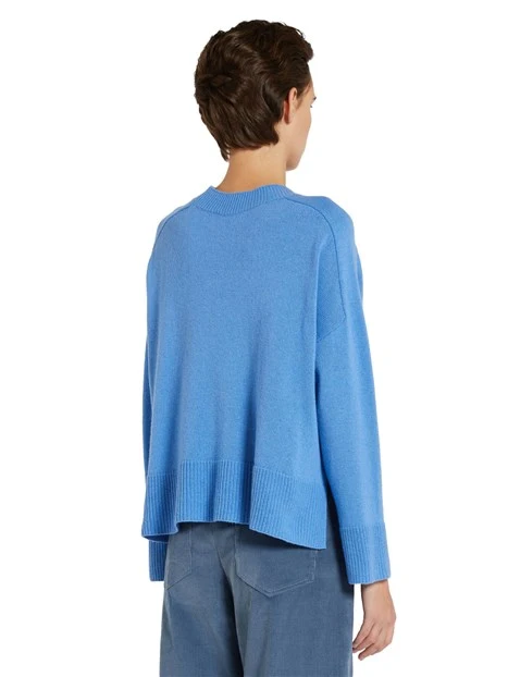 MAGLIA GIROCOLLO IN FILATO DI ECOCASHMERE DONNA AZZURRO