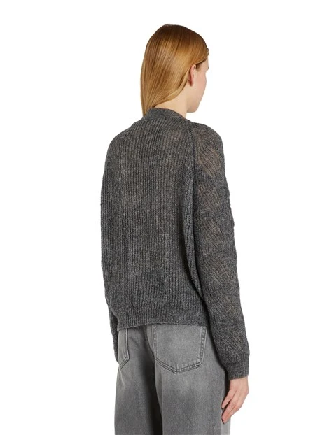 CARDIGAN IN FILATO MISTO MOHAIR DONNA GRIGIO