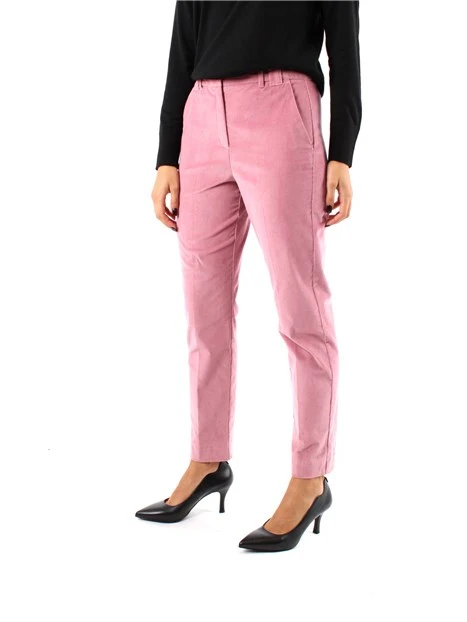 PANTALONI CHINO IN VELLUTO A RIGHE LAVATO DONNA ROSA