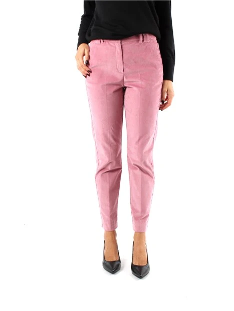 PANTALONI CHINO IN VELLUTO A RIGHE LAVATO DONNA ROSA