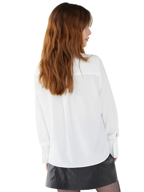 CAMICIA MISTO SETA DONNA BIANCO