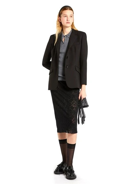 GIACCA BLAZER MONOPETTO IN CADY TECNICO DONNA NERO