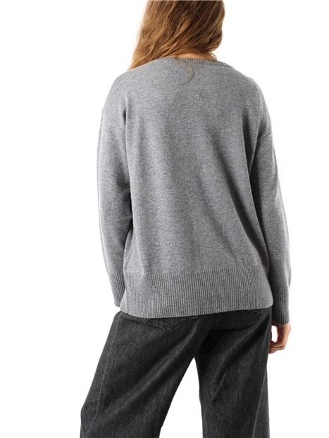 MAGLIA GIROCOLLO IN LANA MERINO ULTRAFINE DONNA GRIGIO