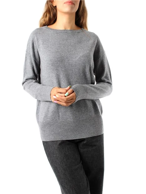 MAGLIA GIROCOLLO IN LANA MERINO ULTRAFINE DONNA GRIGIO