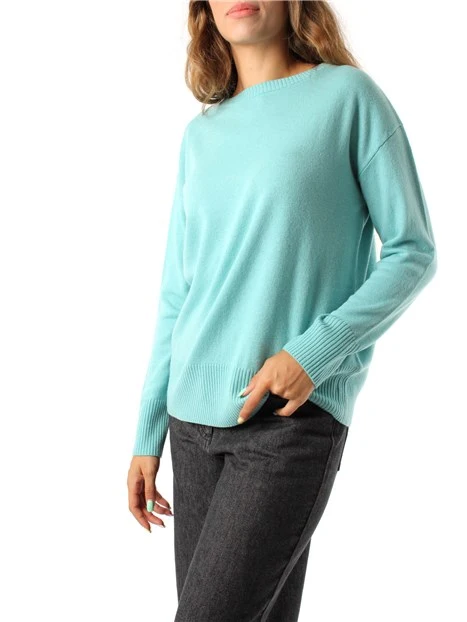 MAGLIA GIROCOLLO IN LANA MERINO ULTRAFINE DONNA BLU