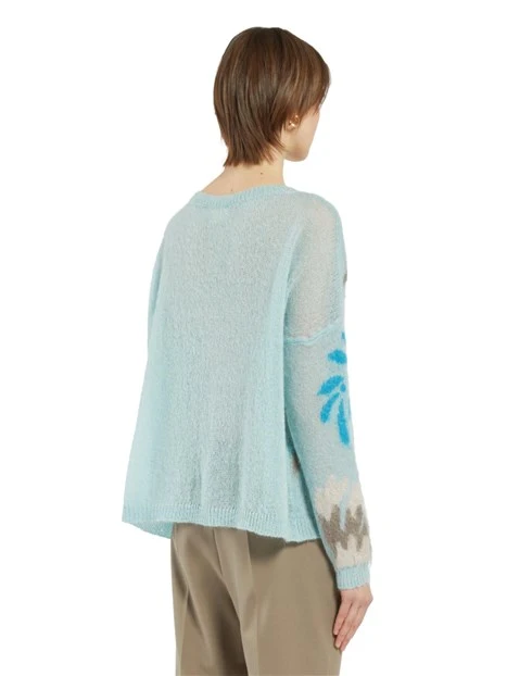 MAGLIA GIROCOLLO IN MOHAIR CON FANTASIA DONNA BLU