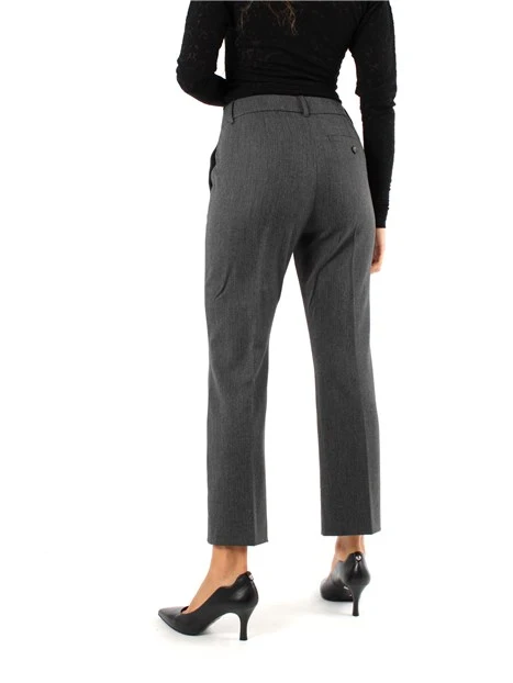 PANTALONI ZAMPA IN GABARDINA BIELASTICA DONNA ANTRACITE