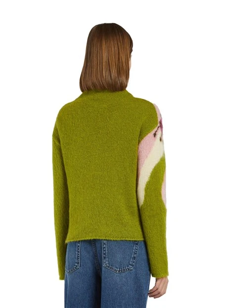 MAGLIA DOLCEVITA FILATO MISTO MOHAIR DONNA VERDE