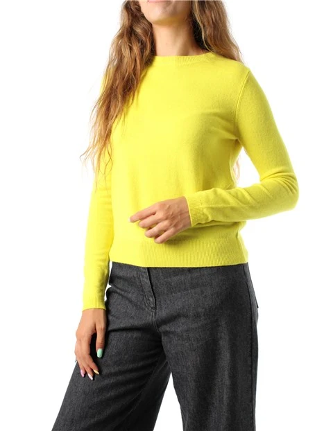 MAGLIA GIROCOLLO IN LANA MERINO ULTRAFINE DONNA GIALLO