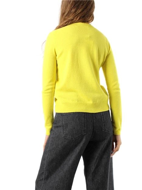 MAGLIA GIROCOLLO IN LANA MERINO ULTRAFINE DONNA GIALLO