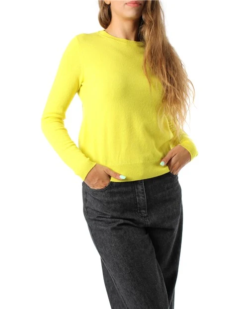 MAGLIA GIROCOLLO IN LANA MERINO ULTRAFINE DONNA GIALLO