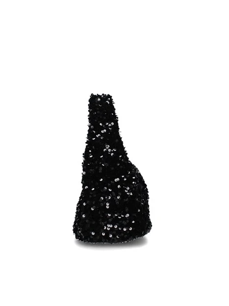 BORSA A MANO LIPARI CON PAILLETTES DONNA NERO