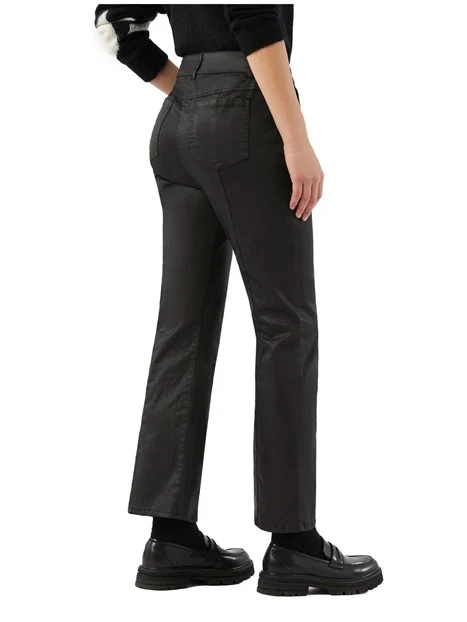 PANTALONI CHINO IN RASO DI COTONE MONOELASTICO DONNA NERO