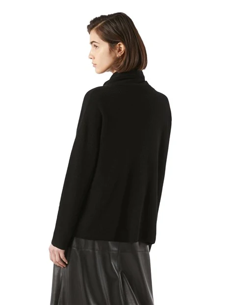 MAGLIA DOLCEVITA IN PUNTO PANNOCCHIA MISTO CASHMERE DONNA NERO