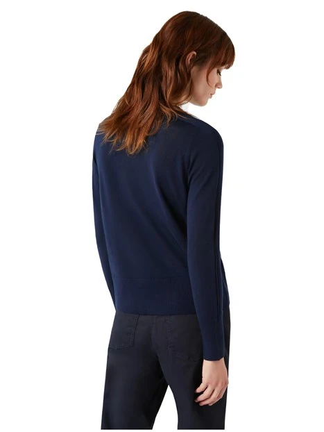 MAGLIA GIROCOLLO IN PURA LANA SOTTILE DONNA BLU