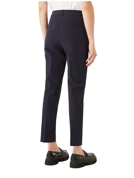 PANTALONI A SIGARETTA MISTO COTONE DONNA BLU