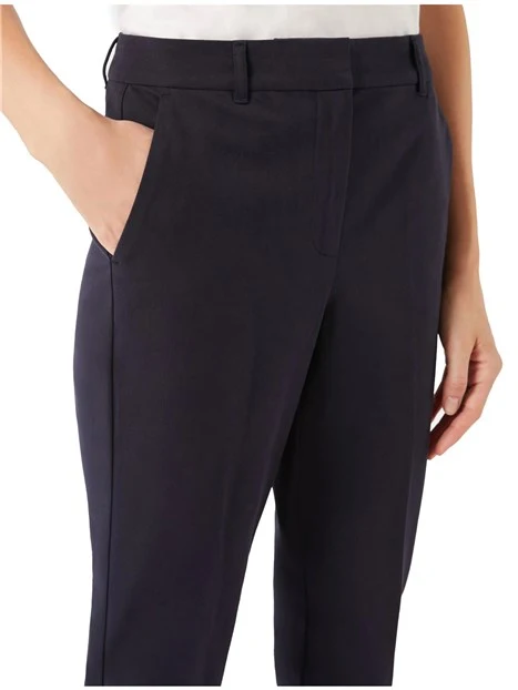 PANTALONI A SIGARETTA MISTO COTONE DONNA BLU