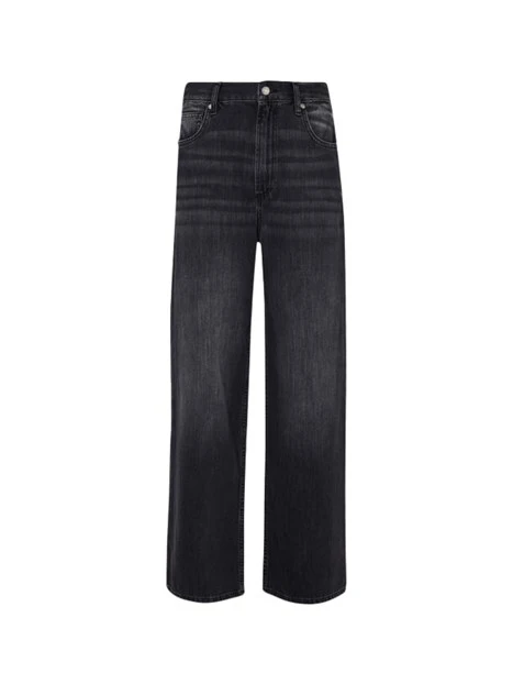 JEANS PALAZZO EFFETTO LAVATO DONNA NERO