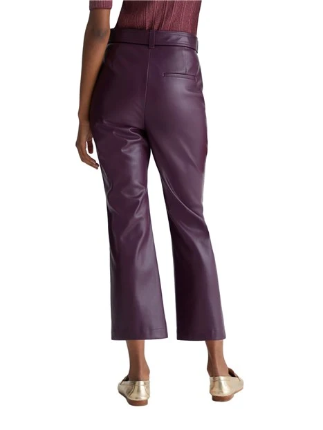 PANTALONI CROPPED A TROMBETTA IN ECOPELLE DONNA VIOLA