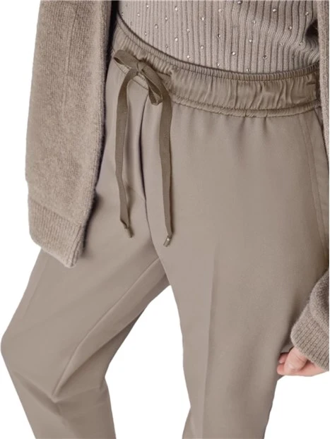 PANTALONI JOGGERS IN TELA BIELASTICA DONNA GRIGIO