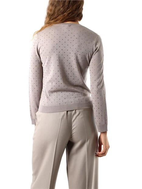 MAGLIA GIROCOLLO IN LANA EXTRAFINE DONNA GRIGIO