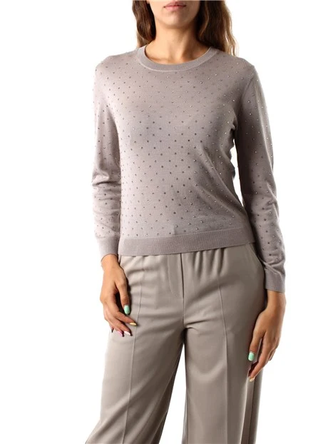 MAGLIA GIROCOLLO IN LANA EXTRAFINE DONNA GRIGIO