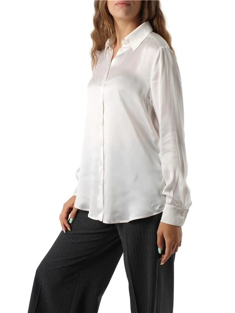 CAMICIA IN RASO MISTO SETA DONNA BIANCO