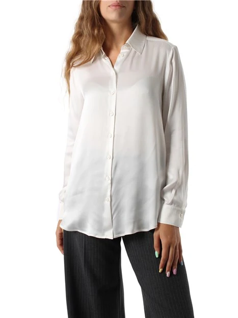 CAMICIA IN RASO MISTO SETA DONNA BIANCO