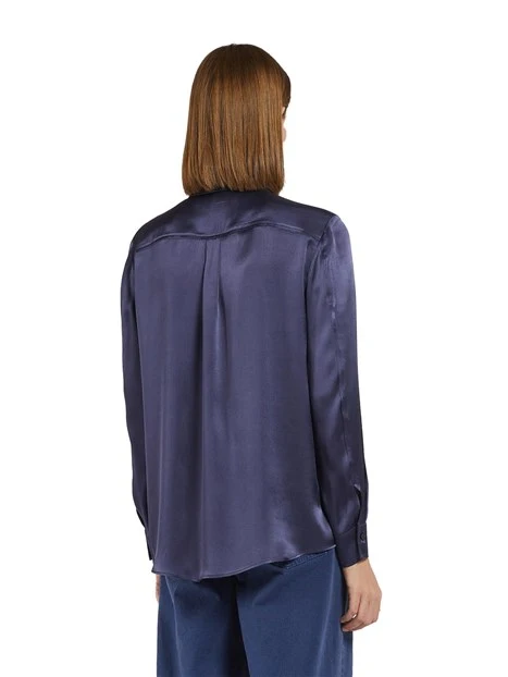 CAMICIA IN RASO MISTO SETA DONNA BLU