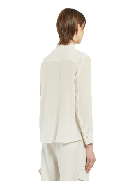 CAMICIA IN CREPE DE CHINE DI SETA DONNA BIANCO