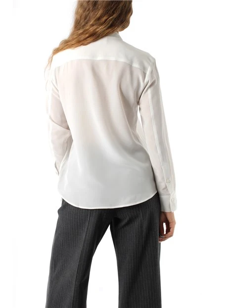 CAMICIA IN CREPE DE CHINE DI SETA DONNA MARRONE