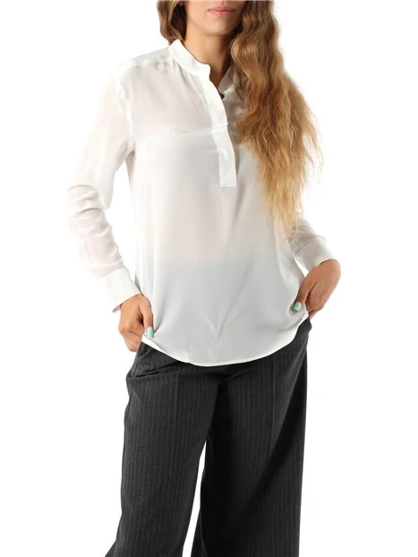 CAMICIA IN CREPE DE CHINE DI SETA DONNA MARRONE