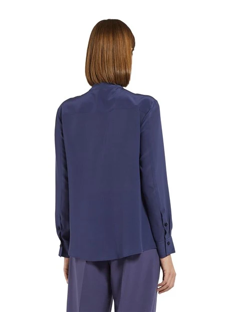 CAMICIA IN CREPE DE CHINE DI SETA DONNA BLU