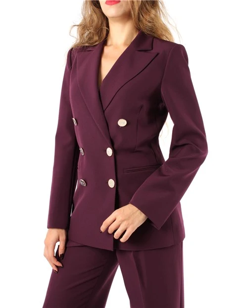 BLAZER DOPPIOPETTO CON SPACCO SUL RETRO DONNA BORDEAUX