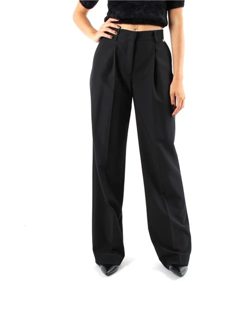 PANTALONI PALAZZO CON PIEGA STIRATA DONNA NERO