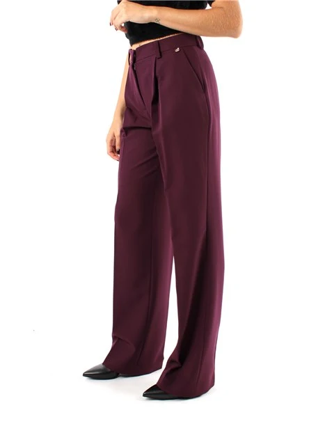 PANTALONI PALAZZO CON PIEGA STIRATA DONNA BORDEAUX