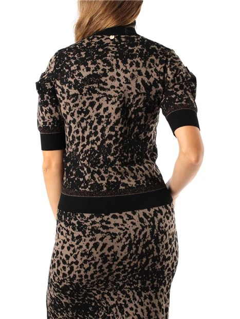 DOLCEVITA CON MOTIVO ANIMALIER DONNA NERO