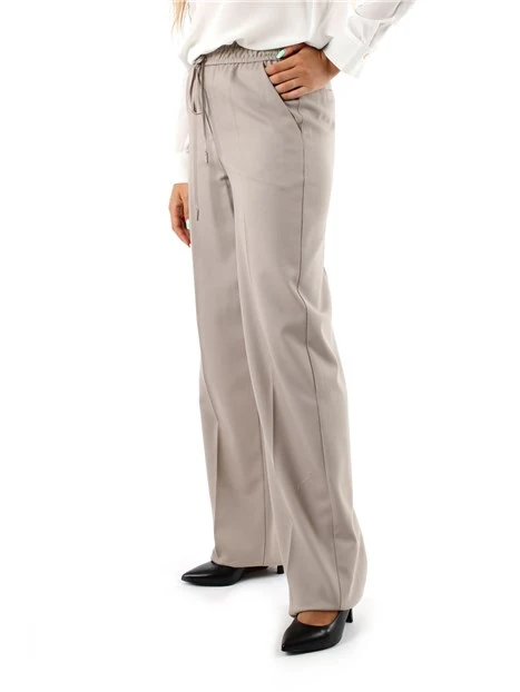 PANTALONI PALAZZO IN NATTE' DI LANA VERGINE DONNA GRIGIO