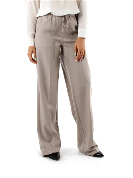 PANTALONI PALAZZO IN NATTE' DI LANA VERGINE DONNA GRIGIO