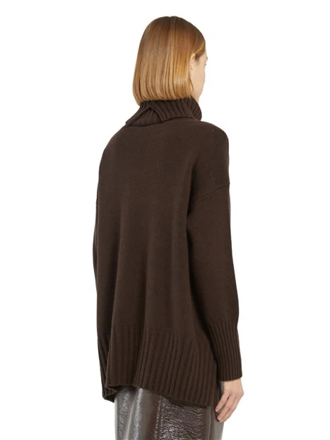 MAGLIA DOLCEVITA IN LANA CASHMERE DONNA MARRONE