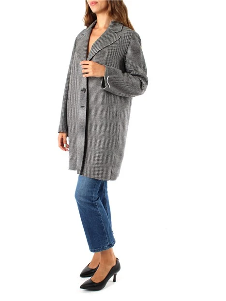 CAPPOTTO CORTO MISTO LANA E VISCOSA DONNA GRIGIO