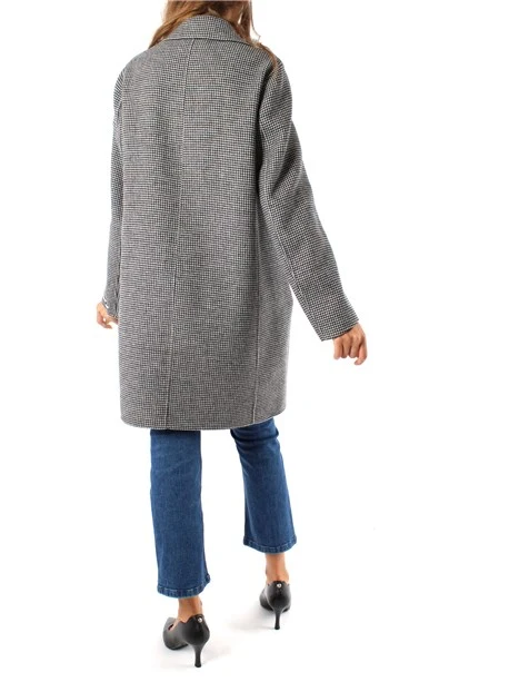 CAPPOTTO CORTO MISTO LANA E VISCOSA DONNA GRIGIO