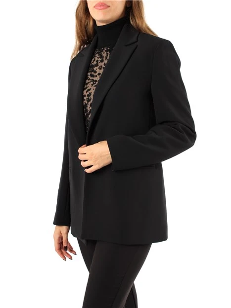 GIACCA BLAZER IN CADY SENZA BOTTONI DONNA NERO