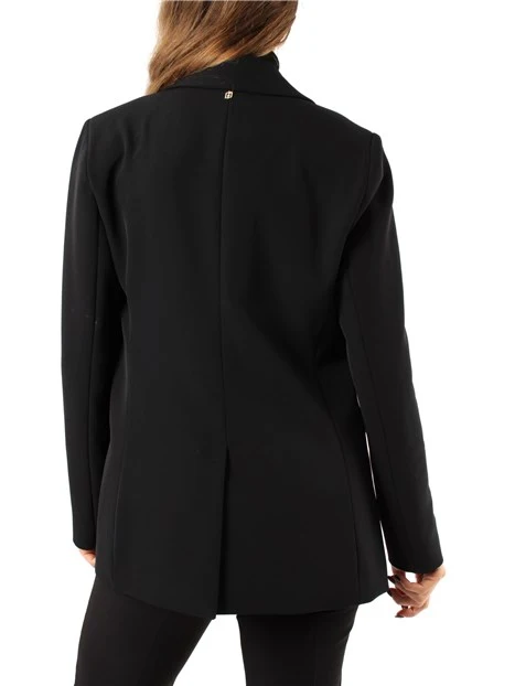 GIACCA BLAZER IN CADY SENZA BOTTONI DONNA NERO