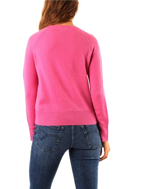 MAGLIA GIROCOLLO FILATO LANA E CASHMERE DONNA ROSA